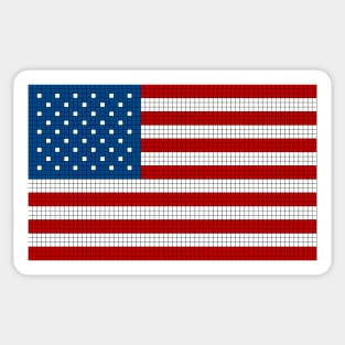 8 bit Stars and Stripes Sticker